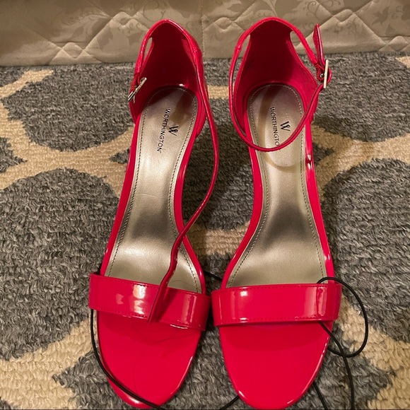 Worthington Red Ankle Strap pump heels - Picture 3 of 3